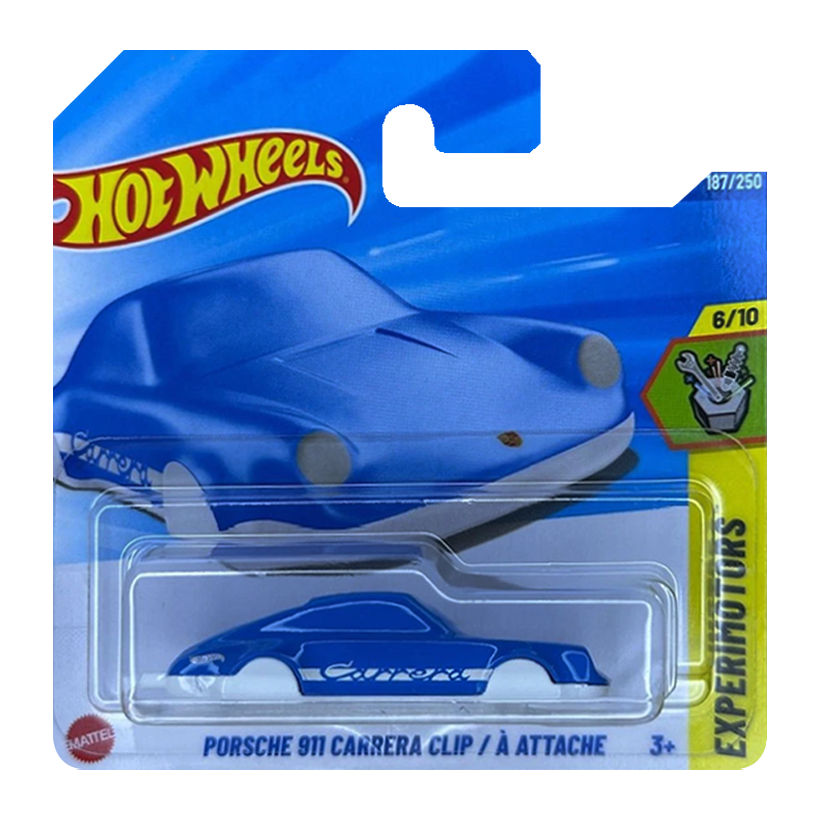 Машинка Базовая Hot Wheels Porsche Porsche 911 Carrera Clip Experimotors 1:64 JBC11 Blue - Retromagaz
