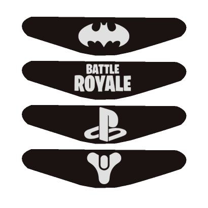 Наклейка RMC PlayStation 4 На Світлову Панель Batman + PlayStation + BattleRoyale + Destiny Black Новий - Retromagaz