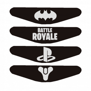 Наклейка RMC PlayStation 4 На Світлову Панель Batman + PlayStation + BattleRoyale + Destiny Black Новий