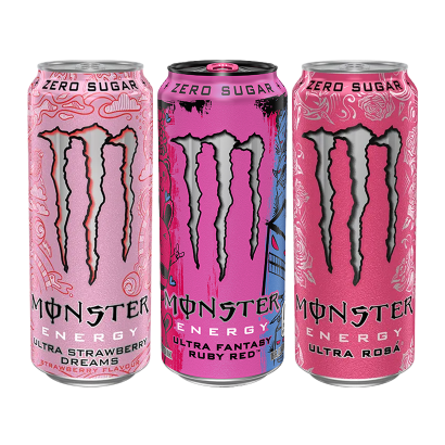 Набор Pink Energy (Напиток Энергетический Monster Energy Ruby Red Zero Sugar + Ultra Rosa Zero Sugar + Ultra Strawberry Dreams Zero Sugar) - Retromagaz