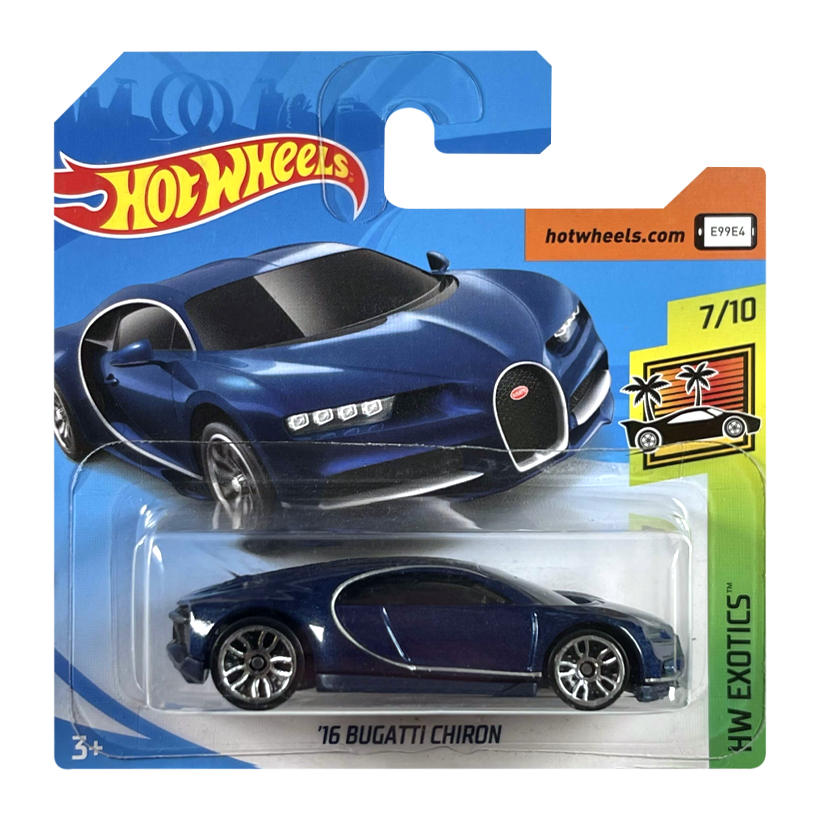 Машинка Базова Hot Wheels '16 Bugatti Chiron Exotics 1:64 FYB49 Metallic Blue - Retromagaz