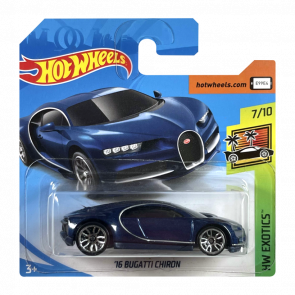 Машинка Базовая Hot Wheels '16 Bugatti Chiron Exotics 1:64 FYB49 Metallic Blue