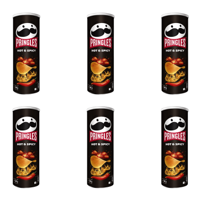 Набор Чипсы 1шт 6шт Pringles Hot & Spicy 165g 5053990127665 - Retromagaz