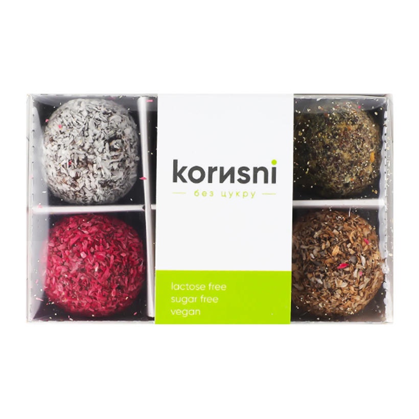 Цукерки ТМ ''Korusni'' Корисні Асорті 6 (Без цукру) 110g - Retromagaz