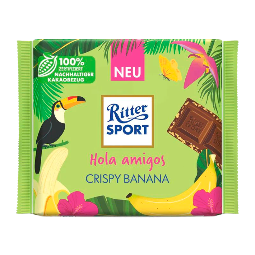 Шоколад Молочний Ritter Sport Crispy Banana 100g - Retromagaz