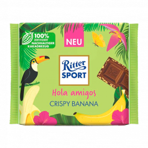 Шоколад Молочный Ritter Sport Crispy Banana 100g 4000417620118 - Retromagaz