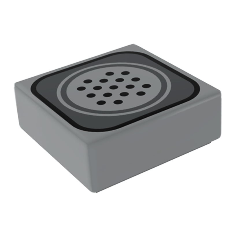 Плитка Lego Декоративна with Groove with Black and Dark Bluish Gray Speaker Pattern 1 x 1 3070bpb118 6186685 Light Bluish Grey Б/У - Retromagaz