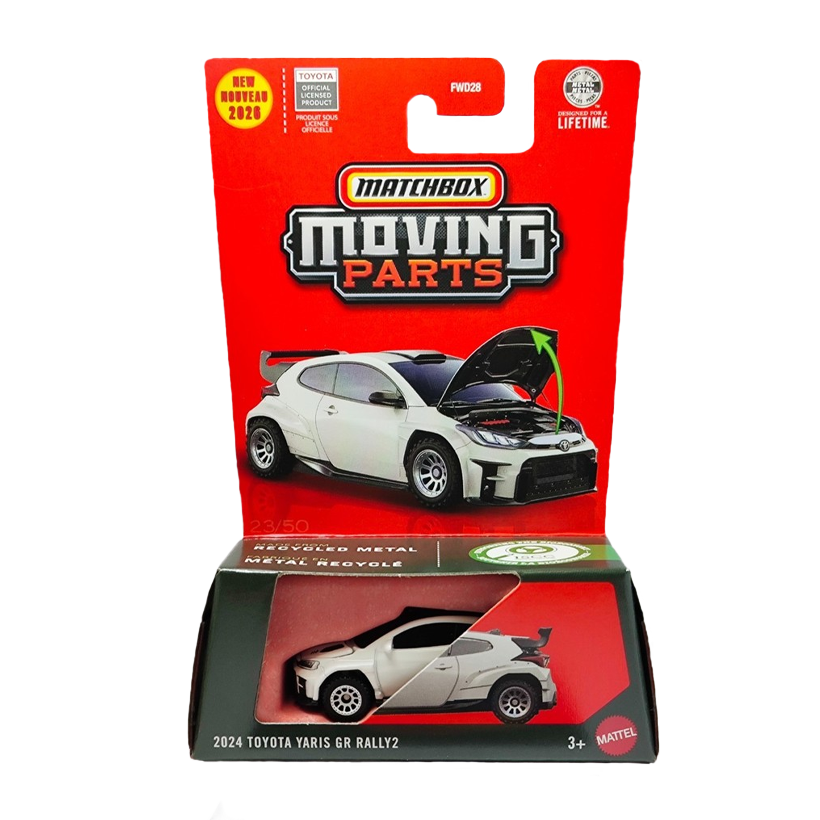 Тематична Машинка Matchbox 2024 Toyota Yaris GR Rally2 Moving Parts 1:64 JHV36 White - Retromagaz