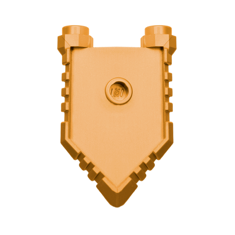 Зброя 2шт Lego Щит Pentagonal 22408 6202742 Pearl Gold Б/У - Retromagaz