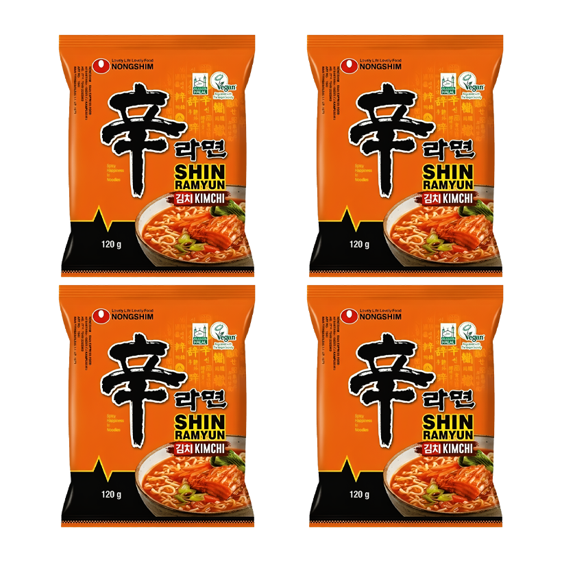 Набор Лапша 4шт Nongshim Kimchi Рамьон Острая 120g - Retromagaz