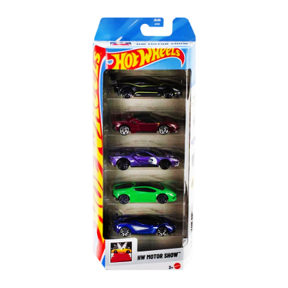 Машинка Базовая 5шт Hot Wheels Aston Martin Vulcan / Ferrari SF90 / Ford GT / Lamborghini Huracán / Lotus Evija Fast & Furious 1:64 JBJ89 Orange - Retromagaz
