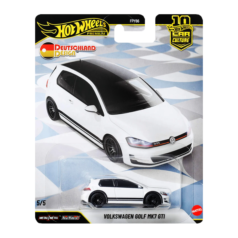 Машинка Premium Hot Wheels Volkswagen Golf Mk7 GTI Deutschland Design 1:64 JKF44 White - Retromagaz