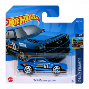 Машинка Базова Hot Wheels '84 Audi Sport Quattro Rally Champs 1:64 HCX60 Blue - Retromagaz
