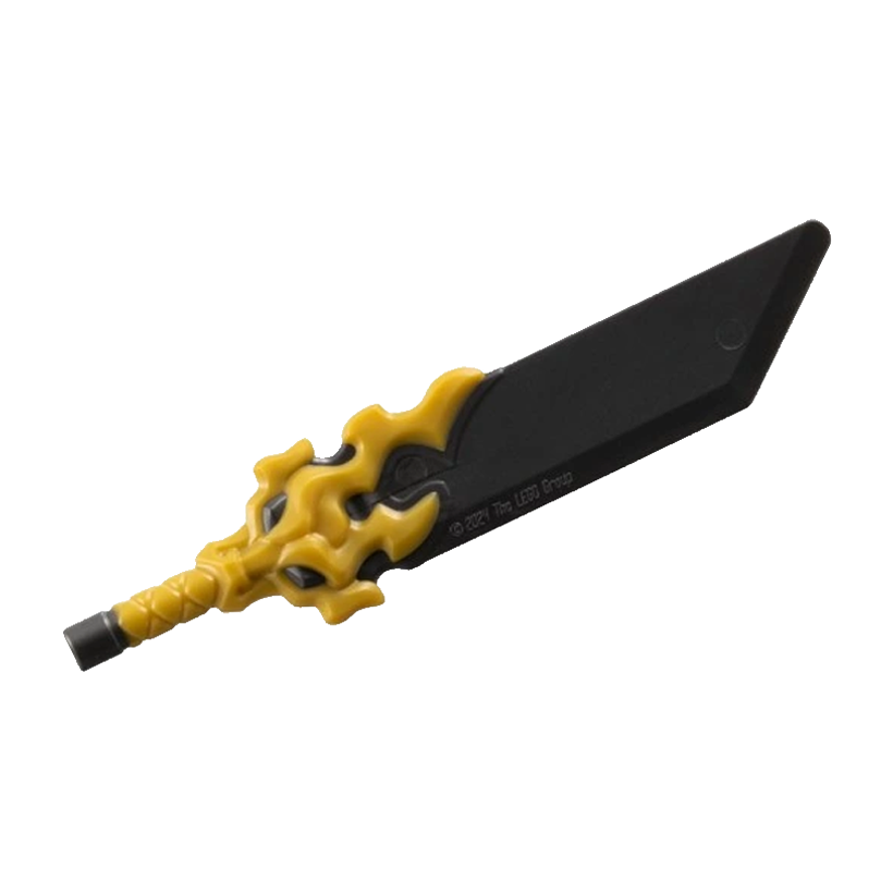 Зброя Lego Меч Sword with Pommel with Flaming Dragon Head Pattern 7268pb01 6545345 Pearl Dark Grey Новий - Retromagaz