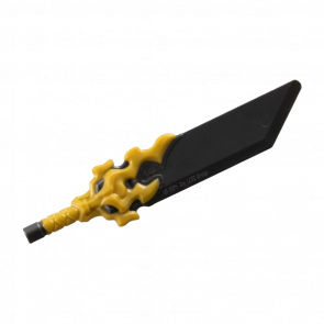 Зброя Lego Меч Sword with Pommel with Flaming Dragon Head Pattern 7268pb01 6545345 Pearl Dark Grey Новий - Retromagaz