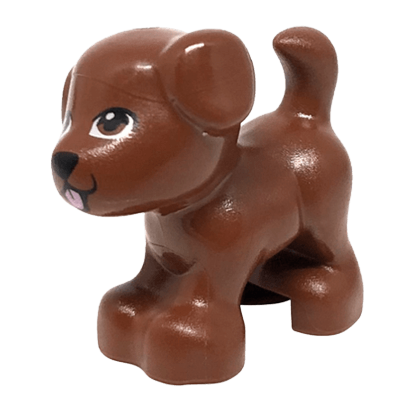 Фігурка Lego Земля Dog Friends Puppy Dash Standing with Black Nose and Mouth Animals 93088pb07 34010pb07 1 6213562 Reddish Brown Б/У - Retromagaz