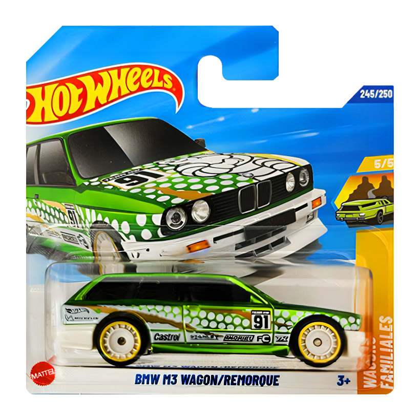Машинка Базовая Hot Wheels BMW M3 Wagon Super Treasure Hunt STH Wagons 1:64 JBC48 Green - Retromagaz