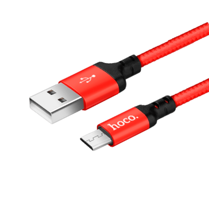 Кабель Hoco USB 2.0 - micro-USB Red Black 1m Новий - Retromagaz