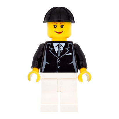 Фігурка Lego 973pb0322 Horse Rider Female Black Suit with Tie City People twn076 Б/У - Retromagaz