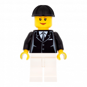 Фігурка Lego 973pb0322 Horse Rider Female Black Suit with Tie City People twn076 Б/У