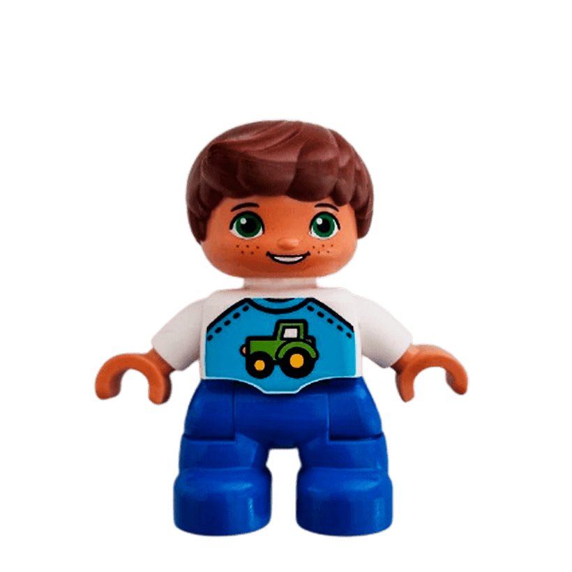 Фігурка Lego Boy Blue Legs White Top Duplo 47205pb055 Б/У - Retromagaz