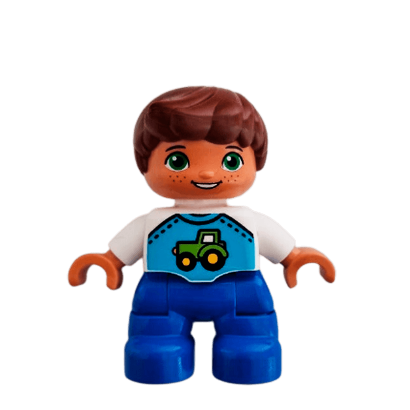 Фігурка Lego Boy Blue Legs White Top Duplo 47205pb055 Б/У - Retromagaz