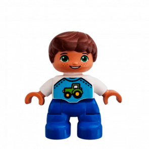 Фігурка Lego Boy Blue Legs White Top Duplo 47205pb055 Б/У - Retromagaz