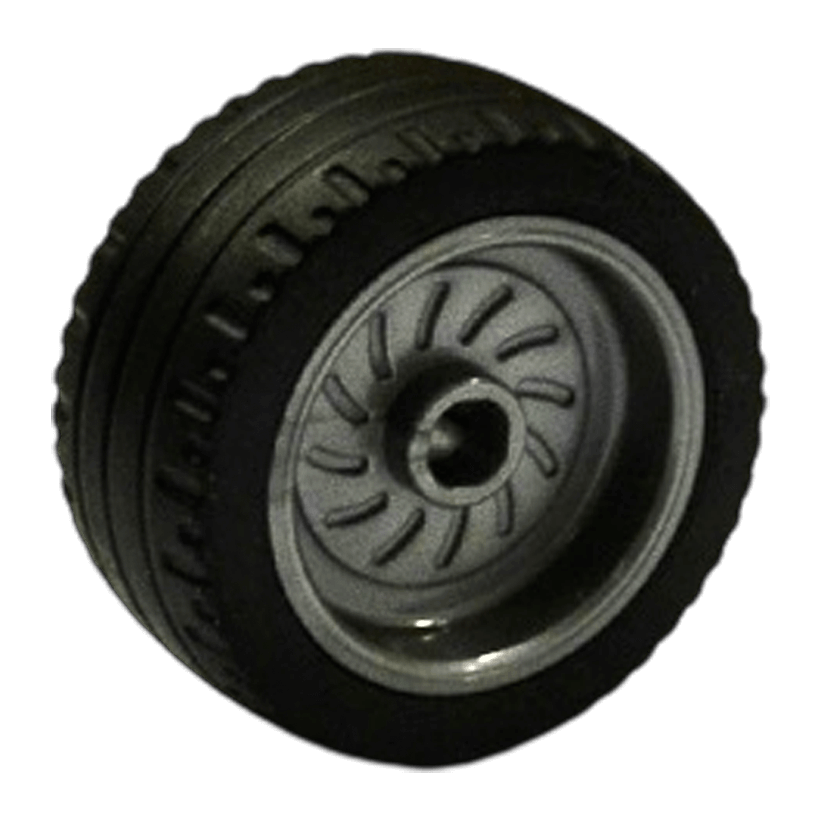 Колесо 4шт Lego Збірне 18mm D. x 12mm 18976c01 6102594 6327096 18977 6102596 Flat Silver Б/У - Retromagaz