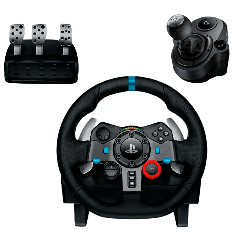 Набор Руль Проводной Logitech PlayStation 4 G29 Black Новый  + Рычаг Переключения Передач 5 Xbox Driving Force Shifter - Retromagaz