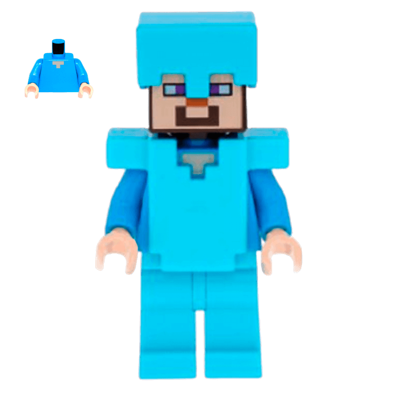 Фигурка Lego Minecraft Steve Medium Azure Helmet and Armor Games min015 Б/У - Retromagaz