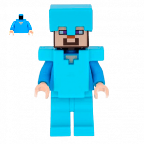 Фигурка Lego Minecraft Steve Medium Azure Helmet and Armor Games min015 1 Б/У - Retromagaz