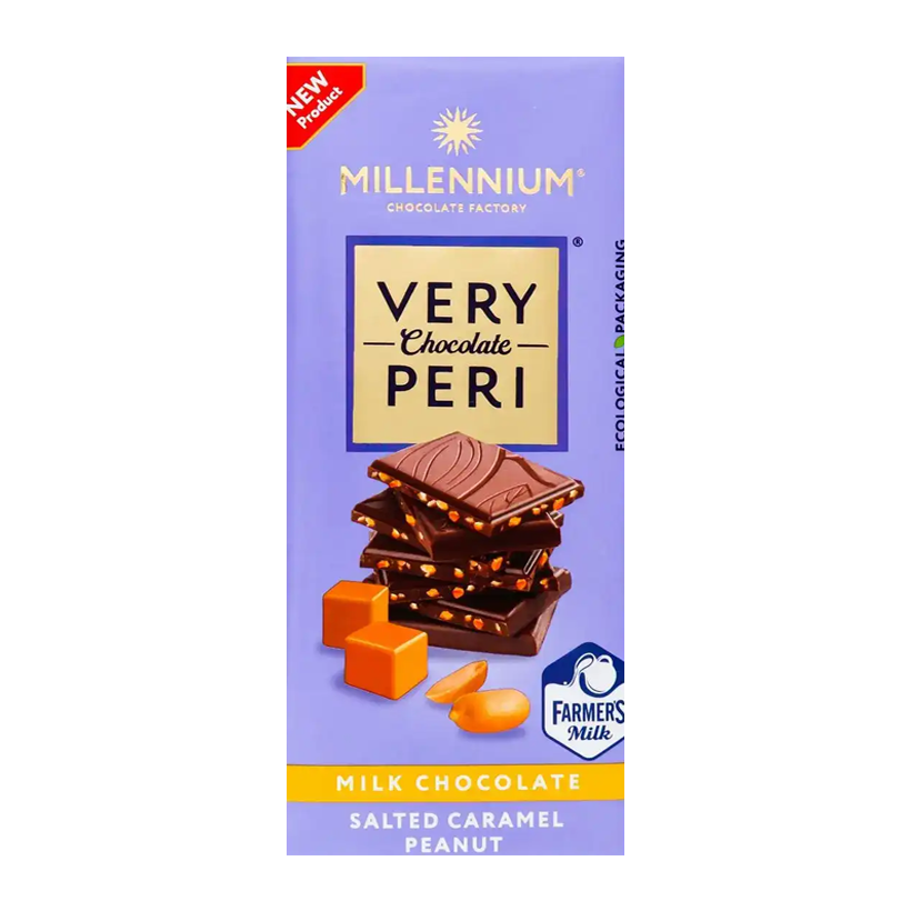 Шоколад Молочный Millennium Very Peri Молочный с Арахисом и Соленой Карамелью 85g - Retromagaz