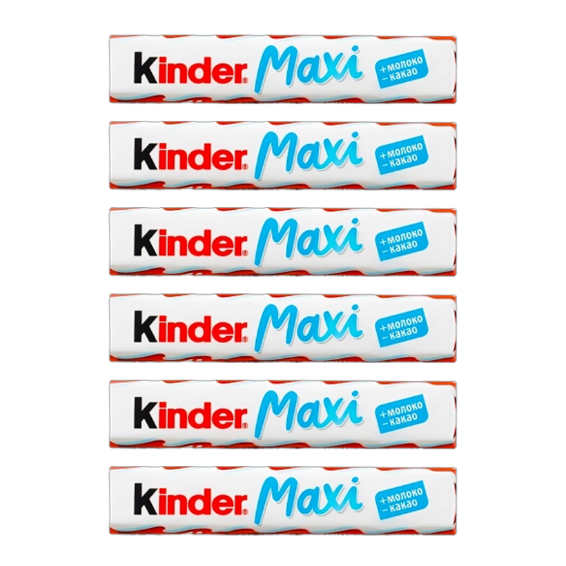 Набір Батончик 6шт Kinder Maxi з Молочною Начинкою 21g - Retromagaz