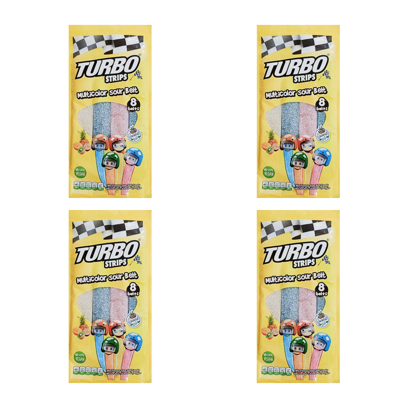 Набір Цукерки Жувальні 4шт Turbo Strips Sour Belt 80g - Retromagaz