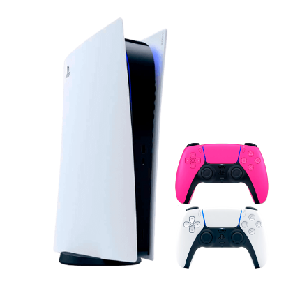 Набор Консоль Sony PlayStation 5 Digital Edition 825GB White Новый  + Геймпад Беспроводной DualSense Pink - Retromagaz