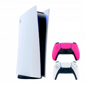 Набір Консоль Sony PlayStation 5 Digital Edition 825GB White Новий  + Геймпад Бездротовий DualSense Pink - Retromagaz