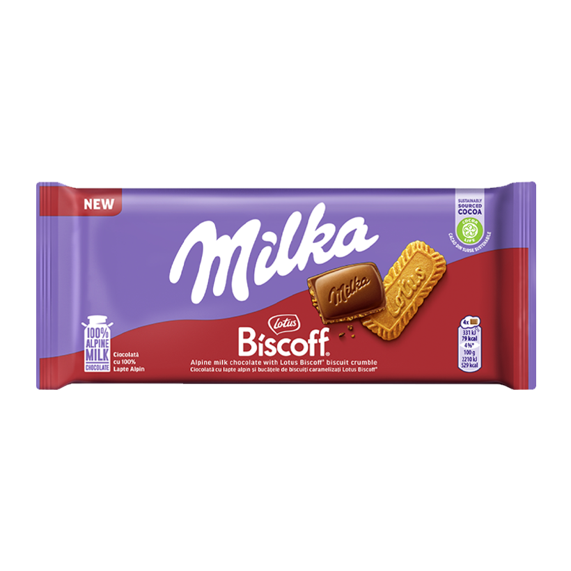 Шоколад Milka x Lotus с Печеньем Biscoff 90g - Retromagaz