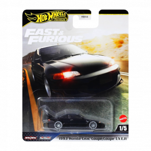 Машинка Premium Hot Wheels 1993 Honda Civic Coupe EX EJ1 Fast & Furious 1:64 JBL90 Black Машинка Premium Hot Wheels 1993 Honda Civic Coupe EX EJ1 Fast & Furious 1:64 JBL90 Black - Retromagaz