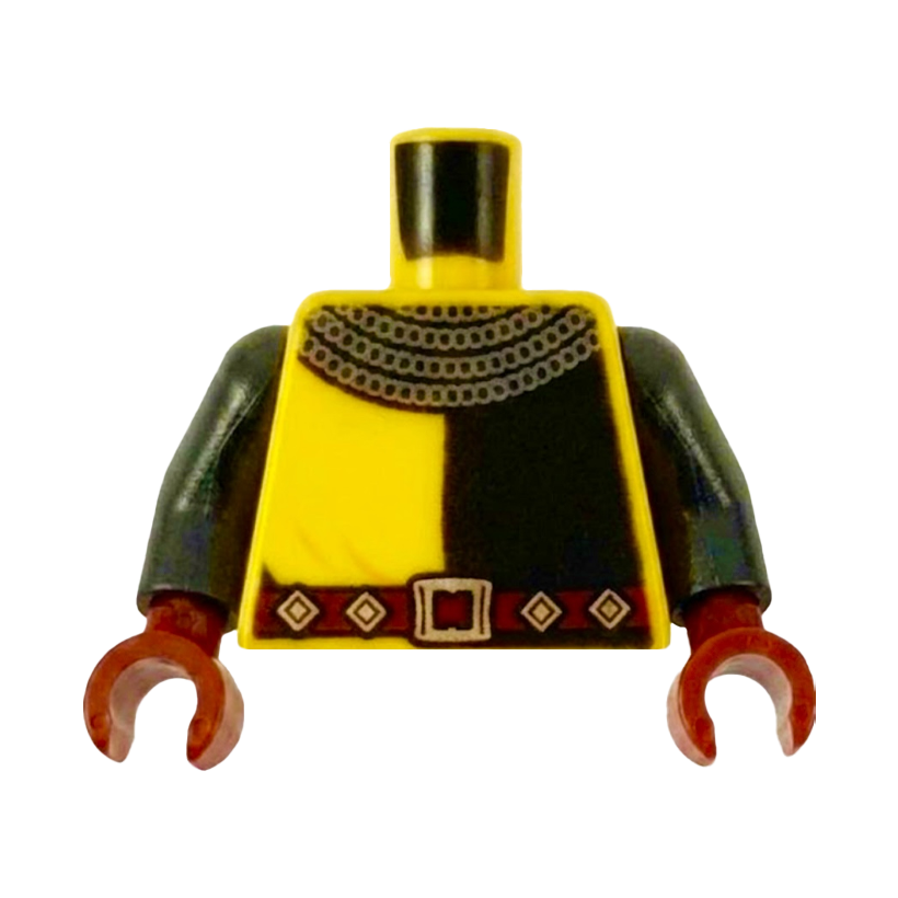 Туловище Lego Series 20 Castle Tournament Knight with Silver Chain Mail Collar Collectible Minifigures 973pb3866c01 col361 6301417 Bright Light Orange Б/У - Retromagaz