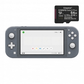 Набор Консоль Nintendo Switch Lite 32GB Grey Б/У + Карта памяти UHS-I U3 V30 A1 SD Adapter 64GB - Retromagaz