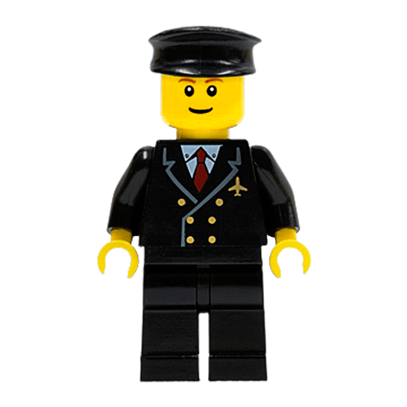 Фигурка Lego Airport 973pb0109 Red Tie and 6 Buttons Thin Grin City air022 Б/У - Retromagaz