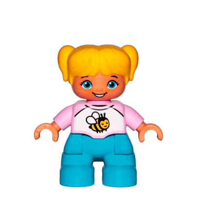 Фігурка Lego Dark Azure Legs White and Bright Pink Top Duplo Girl 47205pb059 Б/У - Retromagaz