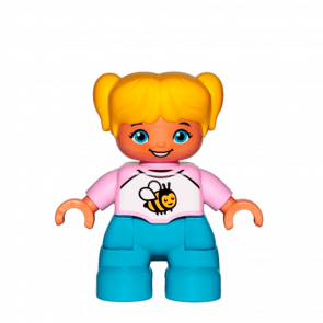 Фигурка Lego Dark Azure Legs White and Bright Pink Top Duplo Girl 47205pb059 Б/У