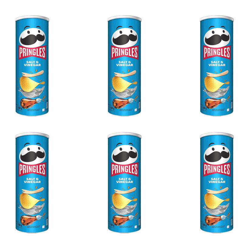 Набір Чипси 6шт Pringles Salt & Vinegar 165g - Retromagaz