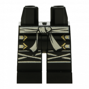 Ноги Lego Ninja Zane Legs White Sash Knee Wrappings and Straps with Gold Buckles Pattern Ninjago 970c00pb0219 njo0076 6021001 Black Б/У - Retromagaz
