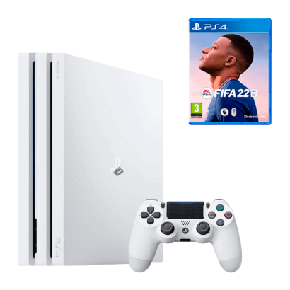 Набір Консоль Sony PlayStation 4 Pro White 1TB Новий + Гра FIFA 22 Російська Озвучка Sony PlayStation 4 Новий - Retromagaz