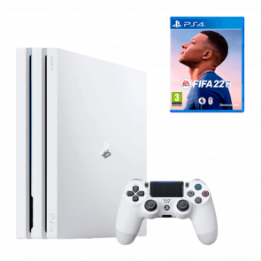 Набір Консоль Sony PlayStation 4 Pro White 1TB Новий + Гра FIFA 22 Російська Озвучка Sony PlayStation 4 Новий