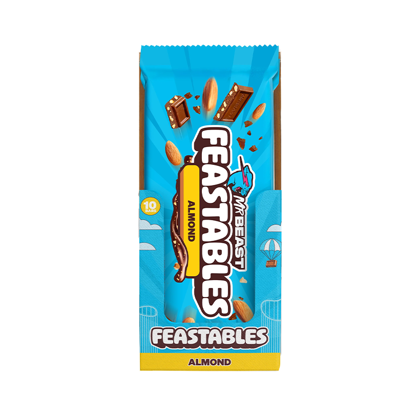 Набір Батончик 10шт MrBeast Feastables Almond King Size 60g - Retromagaz