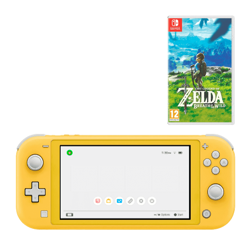 Набор Консоль Nintendo Switch Lite 32GB Yellow Новый + Игра The Legend of Zelda Breath of The Wild Русская Озвучка - Retromagaz