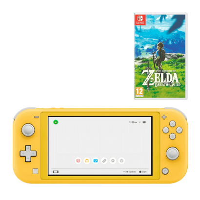 Набор Консоль Nintendo Switch Lite 32GB Yellow Новый  + Игра The Legend of Zelda Breath of The Wild Русская Озвучка - Retromagaz